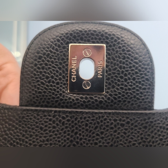 Authentic Chanel Black Caviar Maxi Double Flap Bag with Silver Hardware - Picture 5 of 15